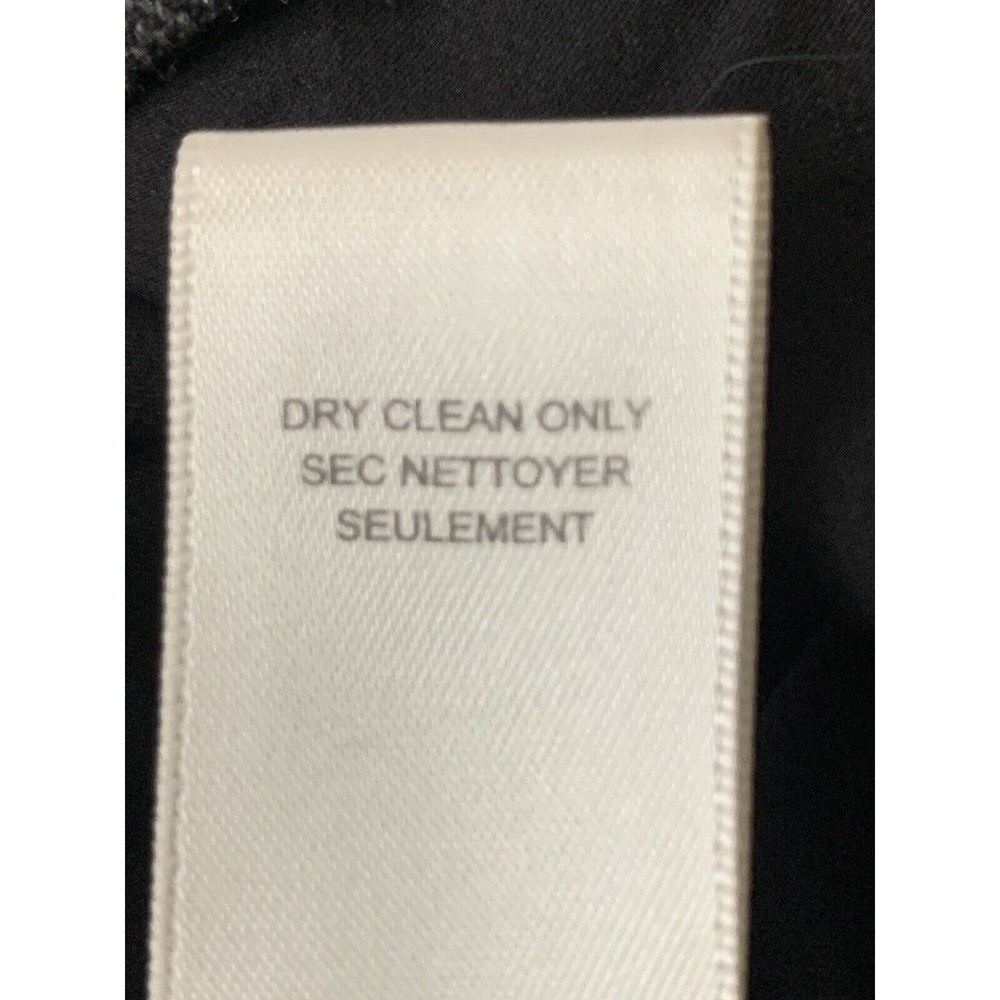 Rebecca Taylor Women’s Herringbone Gray Wool Silk Lambs Leather Trim Size 6 - Picture 5 of 14